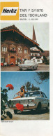 GERMANIA - HERTZ - TARIFFE 1970 - Auto's