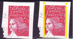 Variété Avec Bandes De Phosphore à Cheval, Sur Timbre Rouge Oblitéré Marianne De Luquet N°3419 - 1997-2004 Marianne (14. Juli)