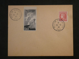 DI 18 FRANCE   BELLE LETTRE RARE   1946   FETE DE L AVIATION DE DAX    +VIGNETTE+AFF. INTERESSANT+++ - 1927-1959 Brieven & Documenten