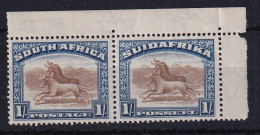 South Africa: 1930/44   Wildebeest   SG48     1/-    [Wmk Upright]  MH Pair - Nuovi