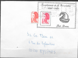 Curiosité Porte Timbre Bicentenaire Révolution 17 Saujon - Storia Postale