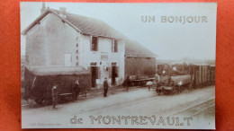 CP Photocopie (49) Un Bonjour De Montrevault. Gare Train.  (4A.n°1206) - Montrevault