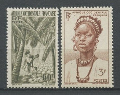 AOF  N° 43 Et 44 ** Neufs MNH Luxe C 5 € Récolte Des Noix De Coco Jeune Femme Du Togo Sans Inscription Togo - Nuevos