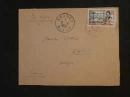 DI 18 AOF  NIGER   BELLE LETTRE  1956 PETIT BUREAU AGADES  A EYMET +AFF. INTERESSANT+++ - Brieven En Documenten