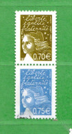 Franciia ° 2004 - Paire Verticale Provenant De Feuille F. 3688B Personnalisées - Yvert. 3688K - 3688L -  .  Oblitérés. - 1997-2004 Marianne (14. Juli)