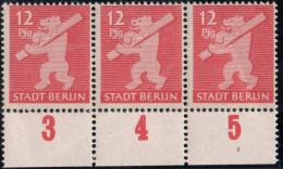 Germany 1945 Stadt Berlin 12 Pf Paper WBZ Plateflaw Mi IV MNH Certified Ströh BPP "Nostril" - Berlin & Brandebourg