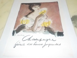 ANCIENNE PUBLICITE FEERIE DES HEURES JOYEUSES CHAMPAGNE 1950 - Alcohols