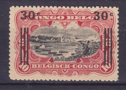 Belgian Congo 1921 Mi. 50, 30c./10c. Szene Am Kongo Overprinted Surchargé, MH* - Nuovi