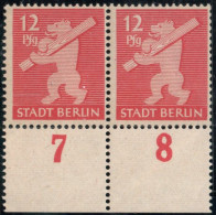 Germany 1945 Stadt Berlin 12 Pf Plateflaw Mi V MNH Certified Ströh BPP White Point Between "P" And "f" - Berlín & Brandenburgo