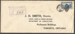 1939 Registered Cover 13c Halifax RPO Thamesville Ontario To Toronto H Of Assembly - Storia Postale