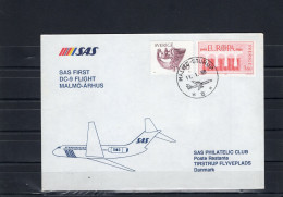 Sweden SAS 1988 First Flight Cover DC-9 Malmo - Aarhus - FDC