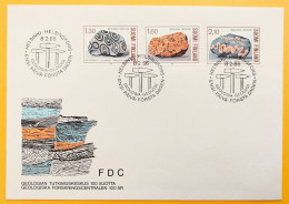 Finland FDC 1986 - Centenary Of Geological Society - Geology, Minerals - MiNo 982, 983, 984 - FDC