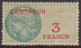 Cameroun Timbre Fiscal* 3 Francs - Other & Unclassified