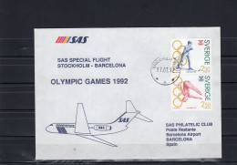 Sweden SAS 1992 Special Flight Cover Stockholm - Barcelona - Olympic Games 1992 - FDC