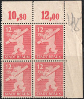 Germany 1945 Stadt Berlin 12 Pf Plateflaw Mi X MNH Certified Ströh BPP - Berlin & Brandebourg