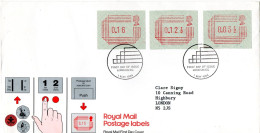 UK, GB, Great Britain, FDC, Postage Labels - 1981-1990 Decimal Issues