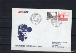 Sweden SAS 1992 Special Flight Cover Midnight Sun Flight 1992 - FDC