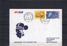 Sweden SAS 1991 Special Flight Cover Midnight Sun Flight 1991 - FDC