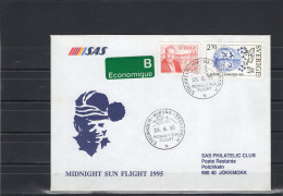 Sweden SAS 1995 Special Flight Cover Midnight Sun Flight 1995 - FDC