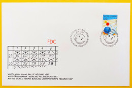 Finland FDC 1987 - World Ten Pin Bowling Championship - Sport - MiNo 1015 - FDC