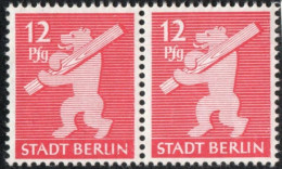 Germany 1945 Stadt Berlin 12 Pf Plateflaw Mi XIII MNH Certified Ströh BPP Scratuc Through  Ber"LIN" - Berlin & Brandenburg