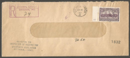 1937 Registered Cover 13c Charlottetown #224 CDS Ottawa Ontario Inspector Income Tax - Storia Postale