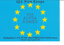 CARTE RADIO - CLUB ALPHA ROMEO - PERPIGNAN CEDEX - QSL FROM EUROPA - Radio