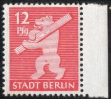 Germany 1945 Stadt Berlin 12 Pf Plateflaw Mi VI MNH Certified Ströh BPP Dot In Bellow - Berlijn & Brandenburg