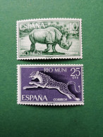 Rio Muni Spanien 1964 Nashorn SG 49** + Leopard SG 56** - Rio Muni