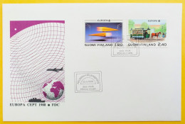 Finland FDC 1988 - Europa CEPT, Transport And Communications - MiNo 1051, 1052 - FDC