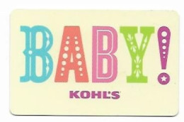 Kohl's, U.S.A., Carte Cadeau Pour Collection, Sans Valeur, # Kohls-122 - Tarjetas De Fidelización Y De Regalo