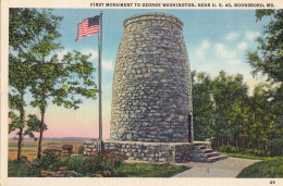 BT47. Vintage US Linen Postcard. First Monument To George Washington. Boonsboro MD - Other & Unclassified