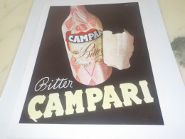 ANCIENNE PUBLICITE APERITIF BITTER CAMPARI 1950 - Alcolici