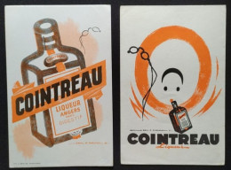Lot De 2 Buvards Liqueur COINTREAU Illustrés Par Jean Mercier - Angers 49- Blotting Paper - Drank & Bier