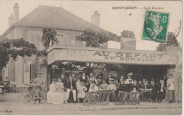 MONTGERON - Café Maison Bordier - Au Départ  ( Carte à Destination De La Roche Sur Yon à Un Musicien Au 93ème De Ligne ) - Montgeron