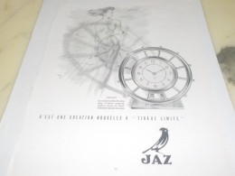 ANCIENNE PUBLICITE PENDULE ROULIC DE JAZ 1950 - Autres & Non Classés