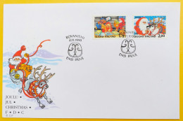 Finland FDC 1990 - Christmas - Post Office Of Santa Claus, Reindeer - MiNo 1124, 1125 - FDC
