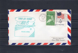 USA 1961 First Flight Cover First Jet Flight AM8 Orlando Florida (Los Angeles Arrival Stamp On The Back) - Schmuck-FDC