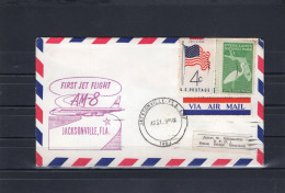USA 1962 First Flight Cover First Jet Flight AM8 Jacksonville, Florida (Chicago Arrival Stamp On The Back) - Event Covers