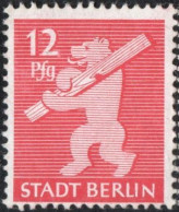 Germany 1945 Stadt Berlin 12 Pf Plateflaw Mi I MNH Certified Ströh BPP Blot In Beam - Berlino & Brandenburgo