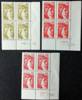 N°2102a GT, 1974, 1971** Sabine Coins Datés X3 - 1980-1989