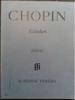 FREDERIC CHOPIN ETUDES POUR PIANO PARTITION MUSIQUE URTEXT HENLE VERLAG - Instruments à Clavier