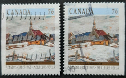 Canada 1989  USED  Sc1258as   Straight Edges 2 X 76c, Christmas 1989, Winter Landscapes - Used Stamps