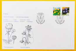 Finland FDC 1992 - Regional Flowers - Globe Flower, Liverwort - MiNo 1163, 1164 - FDC