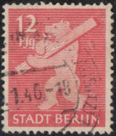 Germany 1945 Stadt Berlin 12 Pf Plateflaw Mi II Cancelled Certified Ströh BPP Blot Right Under Pf"G - Berlijn & Brandenburg