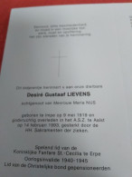 Doodsprentje Desiré Gustaaf Lievens / Impe 9/5/1919 Aalst 14/2/1993 ( Maria Nijs ) - Religion & Esotérisme