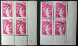 N°1978** Sabine 2.10F Rose Carminé Coins Datés X2 - 1970-1979