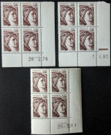 N°1979** Sabine 3.00F Brun Coins Datés X2 - 1970-1979