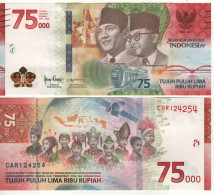 INDONESIA   75'000 Rupiah  PW161  Dated 2020    " Attractive Commemorative  75th Anniversary Independence "   UNC - Indonesië