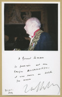 Jean Dutourd (1920-2011) - Écrivain & Académicien - Carte Dédicacée + Photo - Ecrivains